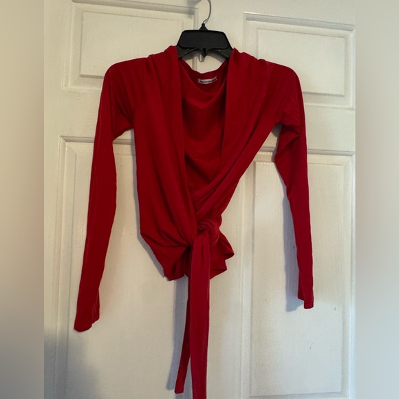 REFORMATION Red Valentine Holiday Date Party Festive “Cherie” Wrap Top - Picture 8 of 10